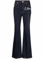 Lanvin jean droit à logo imprimé - Bleu