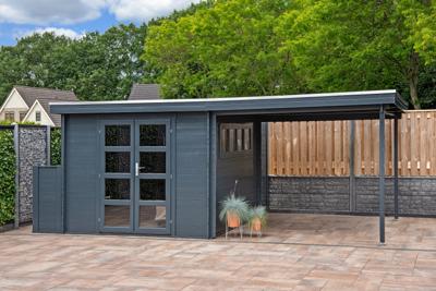 Blokhut - Tuinhuis Dellinger | 28 mm | vuren groen geïmpregneerd