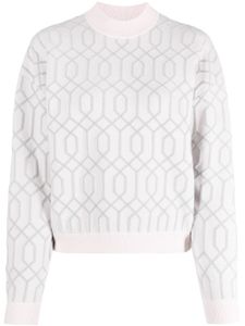 Emporio Armani pull en jacquard à épaules tombantes - Rose