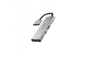 Sitecom CN-411 notebook dock & poortreplicator Bedraad USB 3.2 Gen 1 (3.1 Gen 1) Type-C Zilver