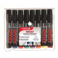 Uni-ball permanent marker Prockey PM-122, ronde punt, medium, etui van 8 stuks
