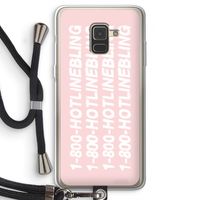 Hotline bling pink: Samsung Galaxy A8 (2018) Transparant Hoesje met koord