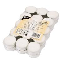 Waxinelichtjes/theelichten - 30x stuks - 4 branduren - geurloze kaars