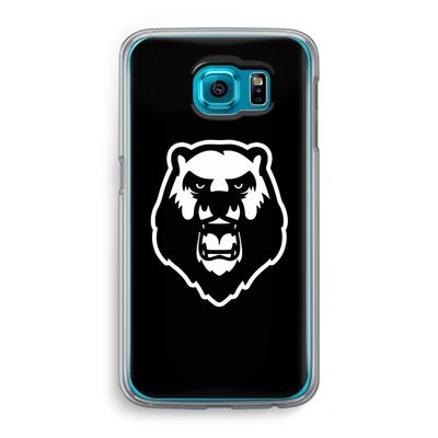 Angry Bear (black): Samsung Galaxy S6 Transparant Hoesje