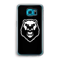 Angry Bear (black): Samsung Galaxy S6 Transparant Hoesje