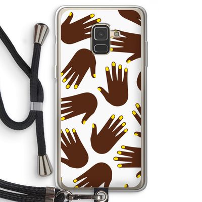 Hands dark: Samsung Galaxy A8 (2018) Transparant Hoesje met koord