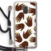 Hands dark: Samsung Galaxy A8 (2018) Transparant Hoesje met koord