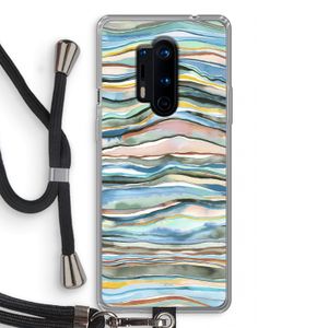 Watercolor Agate: OnePlus 8 Pro Transparant Hoesje met koord