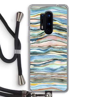 Watercolor Agate: OnePlus 8 Pro Transparant Hoesje met koord
