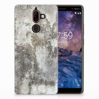 Nokia 7 Plus | TPU | Siliconen hoesje | Beton Print
