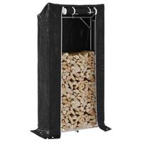 VidaXL Haardhoutrek met regenhoes 100x40x200 cm gegalvaniseerd staal