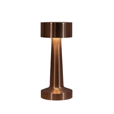 Draadloze tafellamp warm wit dimbaar led inclusief usb kabel 21x9 cm koper - Annas collection