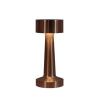 Draadloze tafellamp warm wit dimbaar led inclusief usb kabel 21x9 cm koper - Annas collection