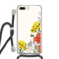 Wilde bloemen: iPhone 8 Plus Transparant Hoesje met koord
