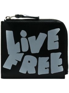 Comme Des Garçons Wallet portefeuille Live Free - Noir