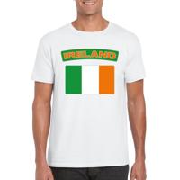 Ierland supporters t-shirt - met vlag print - wit - voor heren - landen - kleding