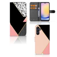 Samsung Galaxy A25 | Book Case | Zwart Roze Vormen