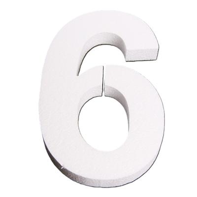 Piepschuim cijfer 6 jaar - H25 cm - hobby/knutselmateriaal - DIY - Knutselen - Cijfers zelf maken