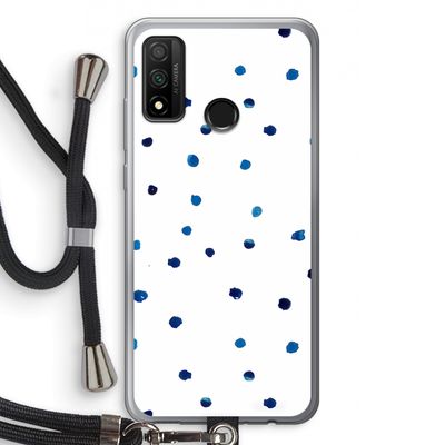 Blauwe stippen: Huawei P Smart (2020) Transparant Hoesje met koord