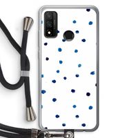 Blauwe stippen: Huawei P Smart (2020) Transparant Hoesje met koord