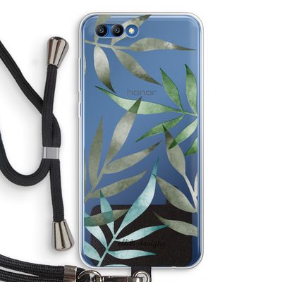 Tropical watercolor leaves: Honor 10 Transparant Hoesje met koord