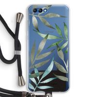 Tropical watercolor leaves: Honor 10 Transparant Hoesje met koord