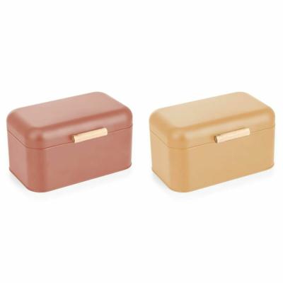 Broodmand DKD Home Decor 30,50 x 20,7 x 15 cm Metaal Terra cotta Geel Vintage (2 Stuks)