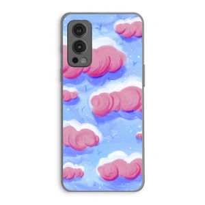 Roze wolken met vogels: OnePlus Nord 2 5G Transparant Hoesje
