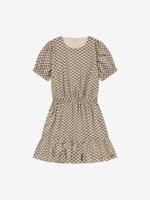 Nik&Nik zomer jurk meisjes - taupe / zwart - Bailey