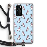 Eenhoorns overal: Huawei P40 Transparant Hoesje met koord