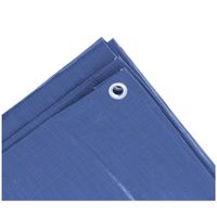 1x stuks stevig afdekzeil formaat 3 x 4 meter blauw met ringen - Afdekzeilen - thumbnail