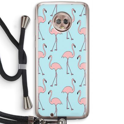 Anything Flamingoes: Motorola Moto G6 Transparant Hoesje met koord