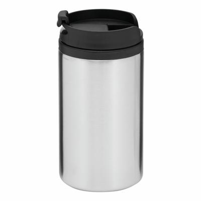 Thermosbeker/warmhoudbeker Koffie To Go - metallic zilver - 290 ml - dubbelwandig - met schroefdop Thermosbeker/warmhoudbeker Koffie To Go - metallic zilver - 290 ml - dubbelwandig - met schroefdop