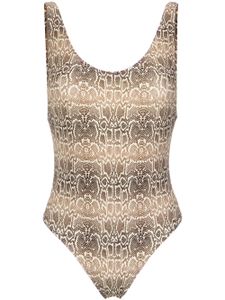 Amir Slama snake print swimsuit - Marron