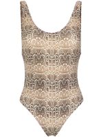 Amir Slama snake print swimsuit - Marron - thumbnail