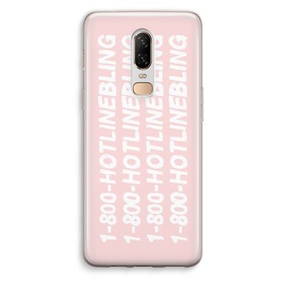 Hotline bling pink: OnePlus 6 Transparant Hoesje