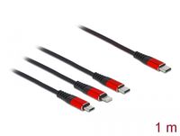 DeLOCK USB-oplaadkabel 3-in-1 USB-C naar Lightning + Micro USB + USB-C kabel 1 meter - thumbnail