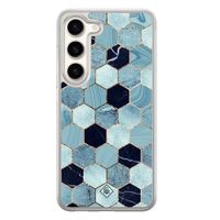 Samsung Galaxy S23 hybride hoesje - Blue cubes