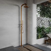 Buitendouche vrijstaand Fortifura Outdoor Deluxe Regendouche Met Handdouche Geborsteld Koper Fortifura