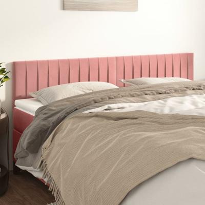 Hoofdborden 2 st 90x5x78/88 cm fluweel roze