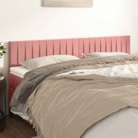 Hoofdborden 2 st 90x5x78/88 cm fluweel roze