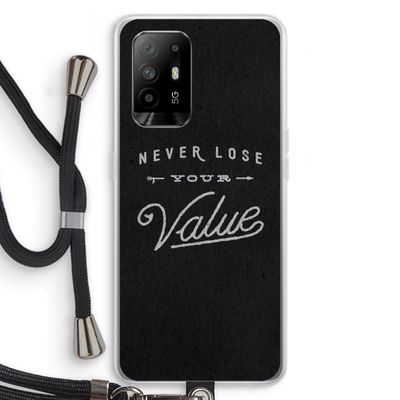 Never lose your value: Oppo A94 5G Transparant Hoesje met koord