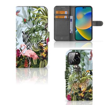 Telefoonhoesje | Met pasjeshouder | voor iPhone 14 Pro Max Jungle