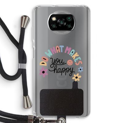 Happy days: Xiaomi Poco X3 NFC Transparant Hoesje met koord