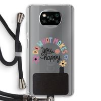 Happy days: Xiaomi Poco X3 NFC Transparant Hoesje met koord