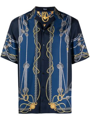 Versace chemise à imprimé nautique - Bleu