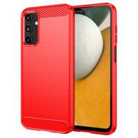 Samsung Galaxy A15 Geborsteld TPU Hoesje - Koolstofvezel - Rood - thumbnail