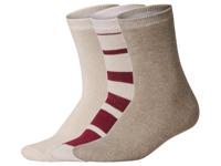 esmara 3 Paar thermosokken (bruin/crème/rood, 39-42)