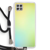 Minty mist pastel: Samsung Galaxy A22 4G Transparant Hoesje met koord