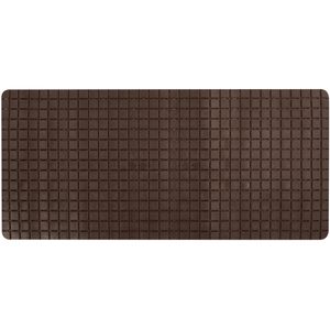 MSV Douche/bad anti-slip mat badkamer - rubber - bruin - 76 x 36 cm - Badmatjes